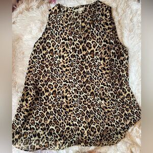 CATO Leopard Print Sleeveless Blouse Medium